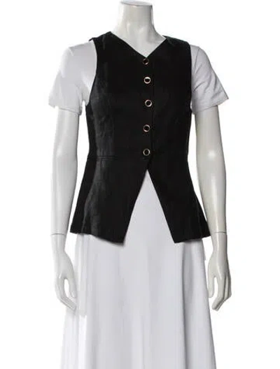 Pre-owned Reformation Linen Vest In Black