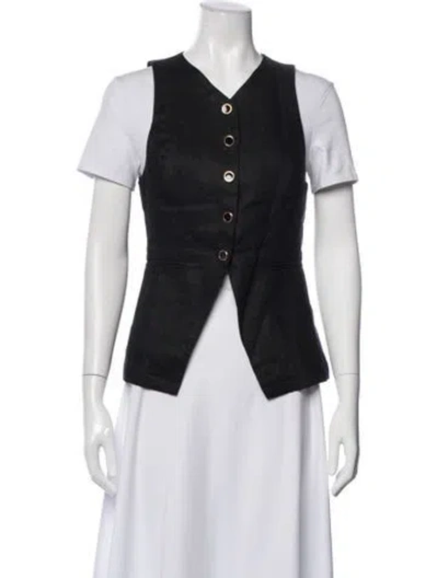 Pre-owned Reformation Linen Vest In Black