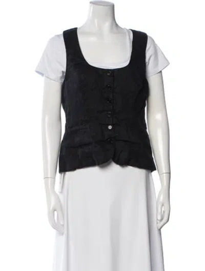 Pre-owned Reformation Linen Vest In Black