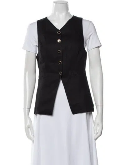 Pre-owned Reformation Linen Vest In Black