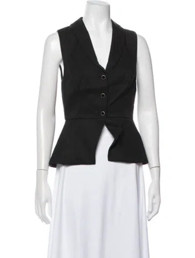 Pre-owned Reformation Linen Vest In Black