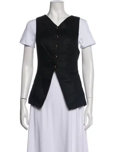 Pre-owned Reformation Linen Vest In Black