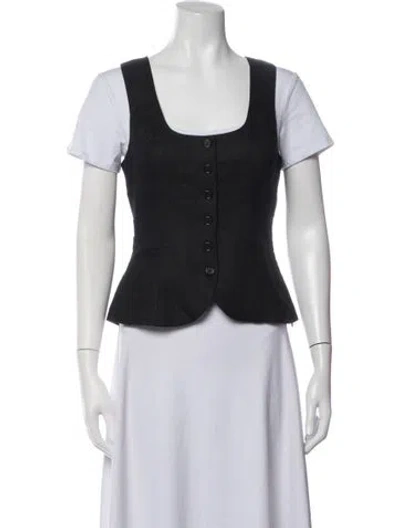 Pre-owned Reformation Linen Vest In Black