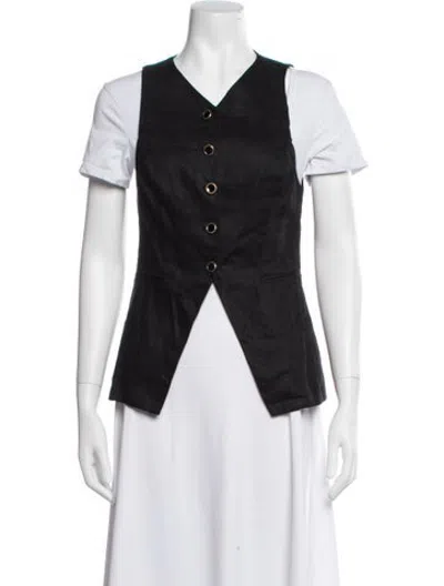 Pre-owned Reformation Linen Vest In Black