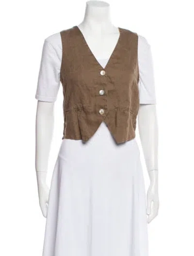 Pre-owned Reformation Linen Vest In Neutral