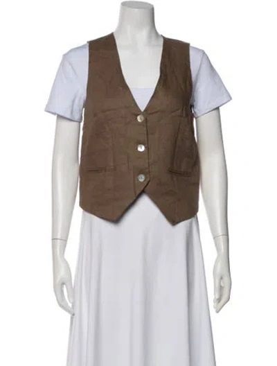 Pre-owned Reformation Linen Vest In Neutral
