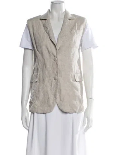 Pre-owned Reformation Linen Vest In Neutral