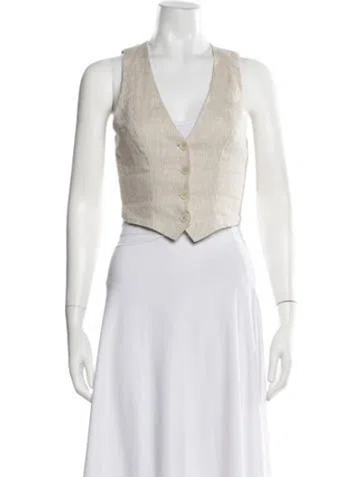 Pre-owned Reformation Linen Vest In Neutral