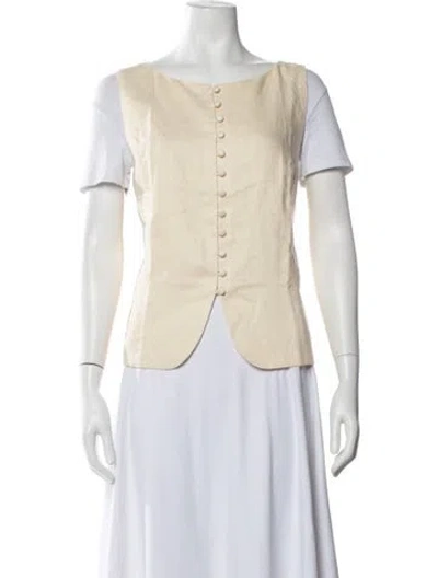 Pre-owned Reformation Linen Vest In Neutral