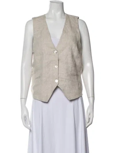 Pre-owned Reformation Linen Vest In Neutrals
