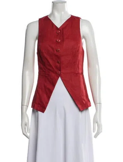 Pre-owned Reformation Linen Vest In Red