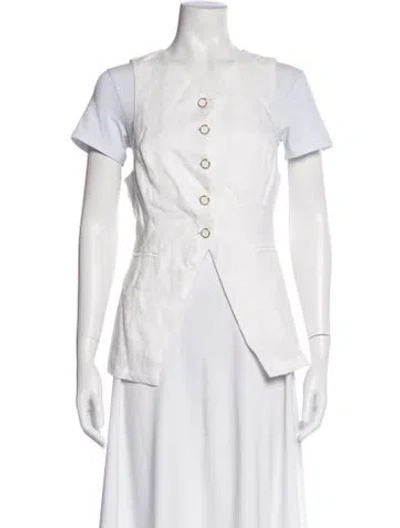 Pre-owned Reformation Linen Vest In White