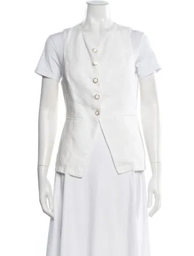Pre-owned Reformation Linen Vest In White
