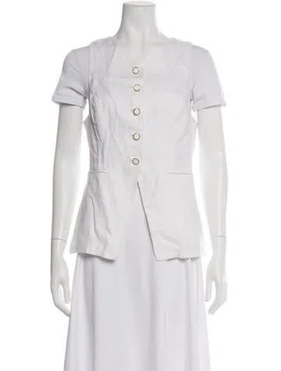 Pre-owned Reformation Linen Vest In White