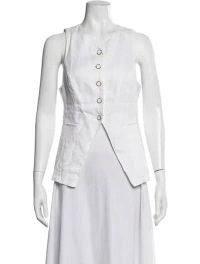 Pre-owned Reformation Linen Vest In White
