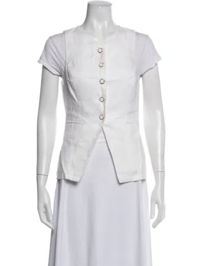 Pre-owned Reformation Linen Vest In White