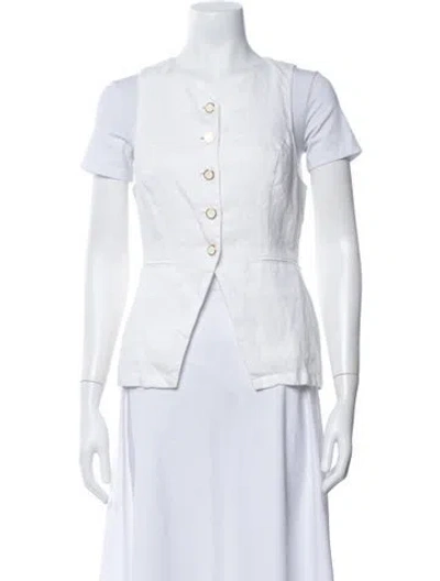 Pre-owned Reformation Linen Vest In White