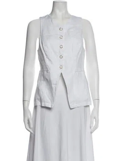 Pre-owned Reformation Linen Vest In White