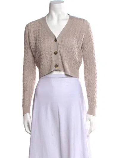Pre-owned Reformation Linen V-neck Sweater In Neutrals