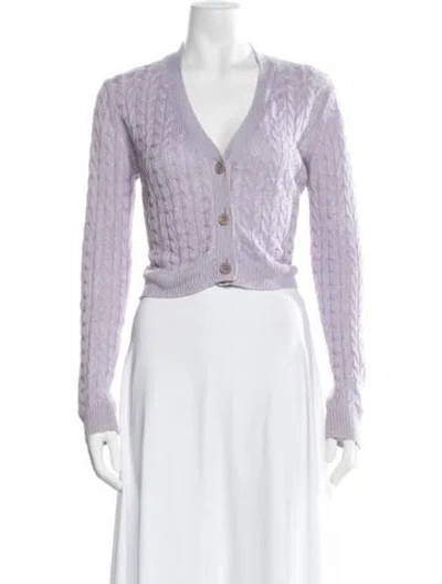 Pre-owned Reformation Linen V-neck Sweater In White