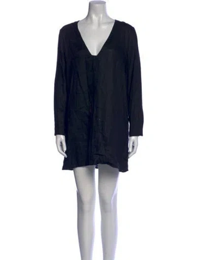 Pre-owned Reformation Linen V-neck Tunic In Blue