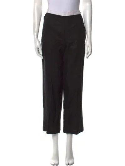 Pre-owned Reformation Linen Wide Leg Pants In Black