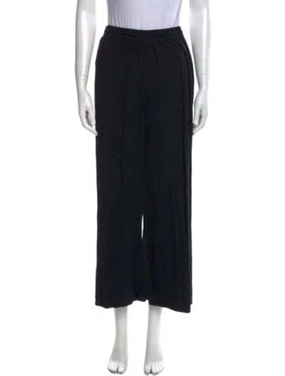 Pre-owned Reformation Linen Wide Leg Pants In Black