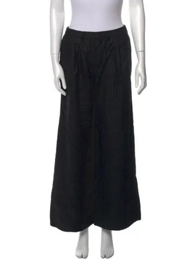 Pre-owned Reformation Linen Wide Leg Pants In Black