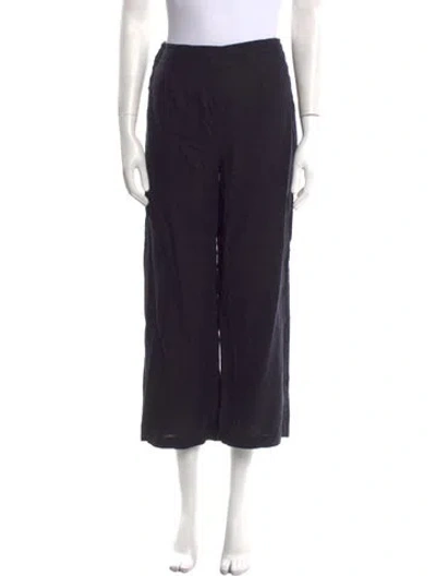 Pre-owned Reformation Linen Wide Leg Pants In Black