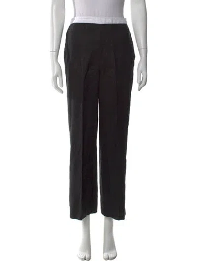 Pre-owned Reformation Linen Wide Leg Pants In Black