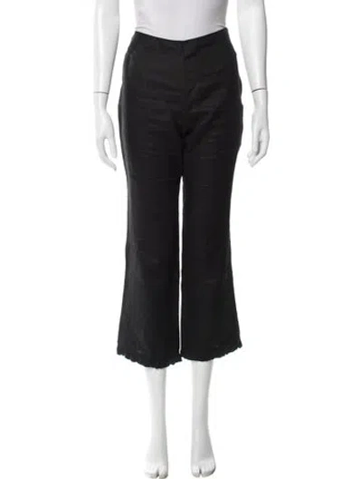 Pre-owned Reformation Linen Wide Leg Pants In Black
