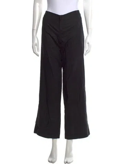Pre-owned Reformation Linen Wide Leg Pants In Black