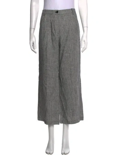 Pre-owned Reformation Linen Wide Leg Pants In Black