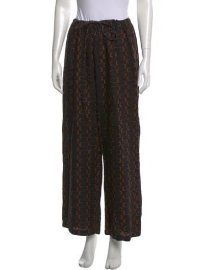 Pre-owned Reformation Linen Wide Leg Pants In Black