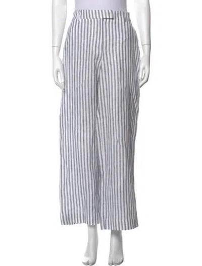 Pre-owned Reformation Linen Wide Leg Pants In Black/neutrals/white
