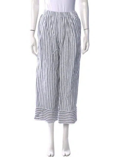 Pre-owned Reformation Linen Wide Leg Pants In Black/neutrals/white