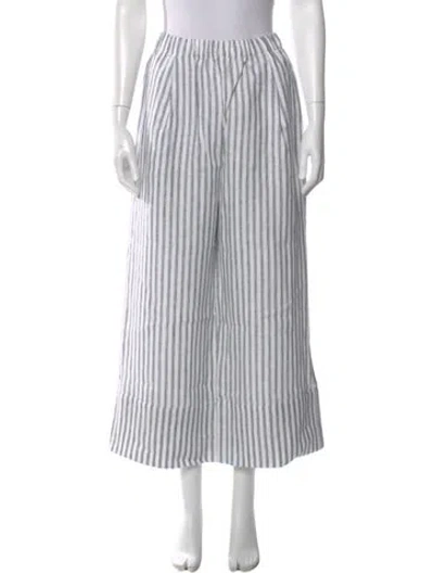 Pre-owned Reformation Linen Wide Leg Pants In Black/neutrals/white
