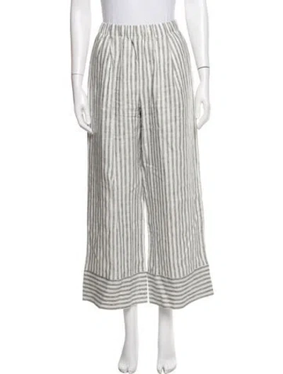 Pre-owned Reformation Linen Wide Leg Pants In Black/neutrals/white