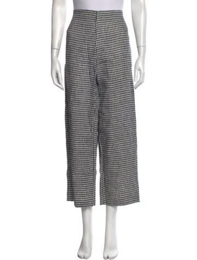 Pre-owned Reformation Linen Wide Leg Pants In Black/white