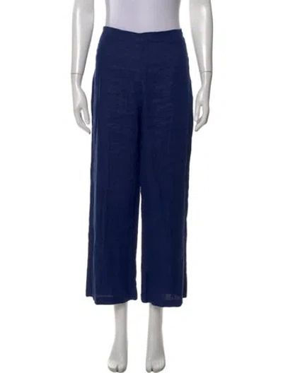 Pre-owned Reformation Linen Wide Leg Pants In Blue