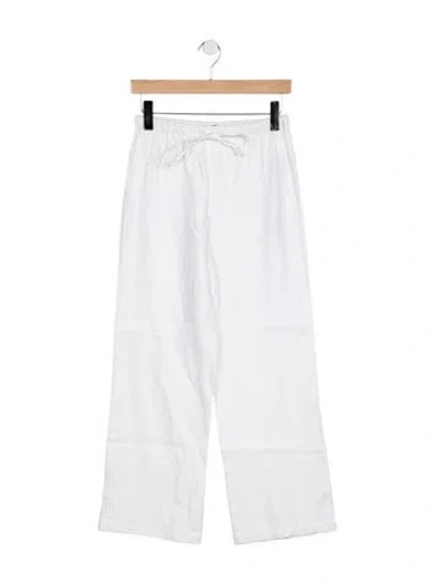 Pre-owned Reformation Linen Wide Leg Pants In Blue