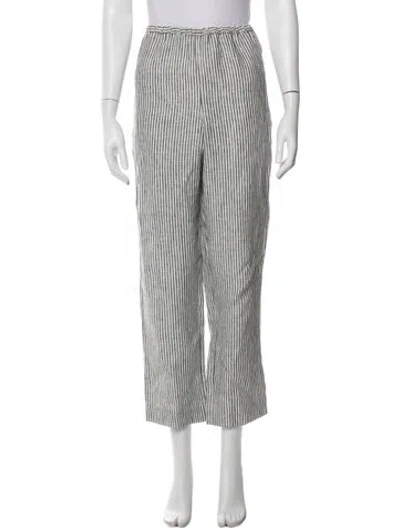 Pre-owned Reformation Linen Wide Leg Pants In Blue