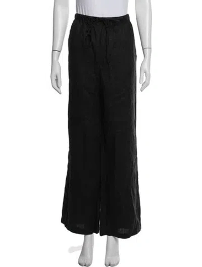 Pre-owned Reformation Linen Wide Leg Pants In Blue