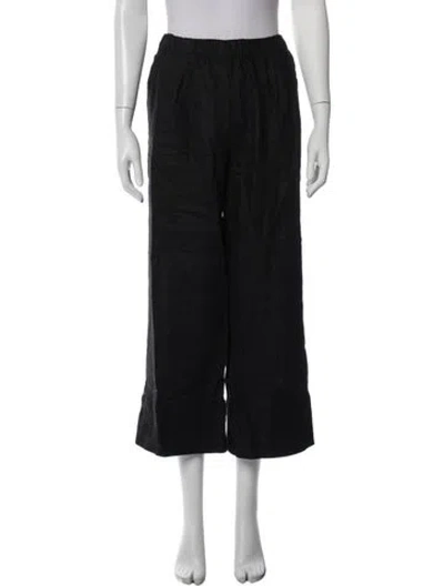 Pre-owned Reformation Linen Wide Leg Pants In Blue