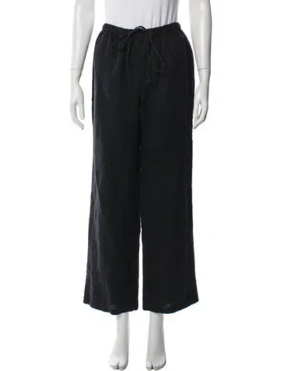 Pre-owned Reformation Linen Wide Leg Pants In Blue