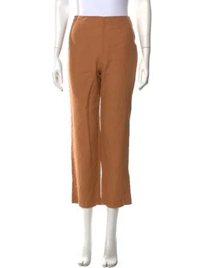 Pre-owned Reformation Linen Wide Leg Pants In Brown