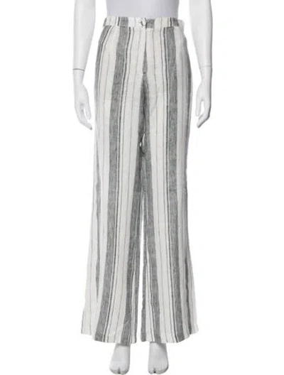 Pre-owned Reformation Linen Wide Leg Pants In Gray