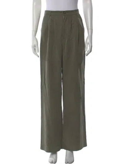Pre-owned Reformation Linen Wide Leg Pants In Gray