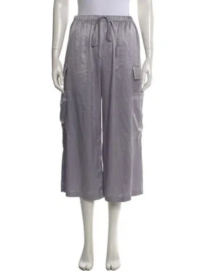 Pre-owned Reformation Linen Wide Leg Pants In Gray