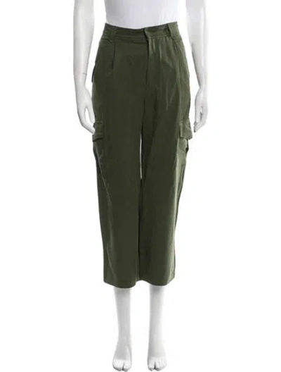 Pre-owned Reformation Linen Wide Leg Pants In Green